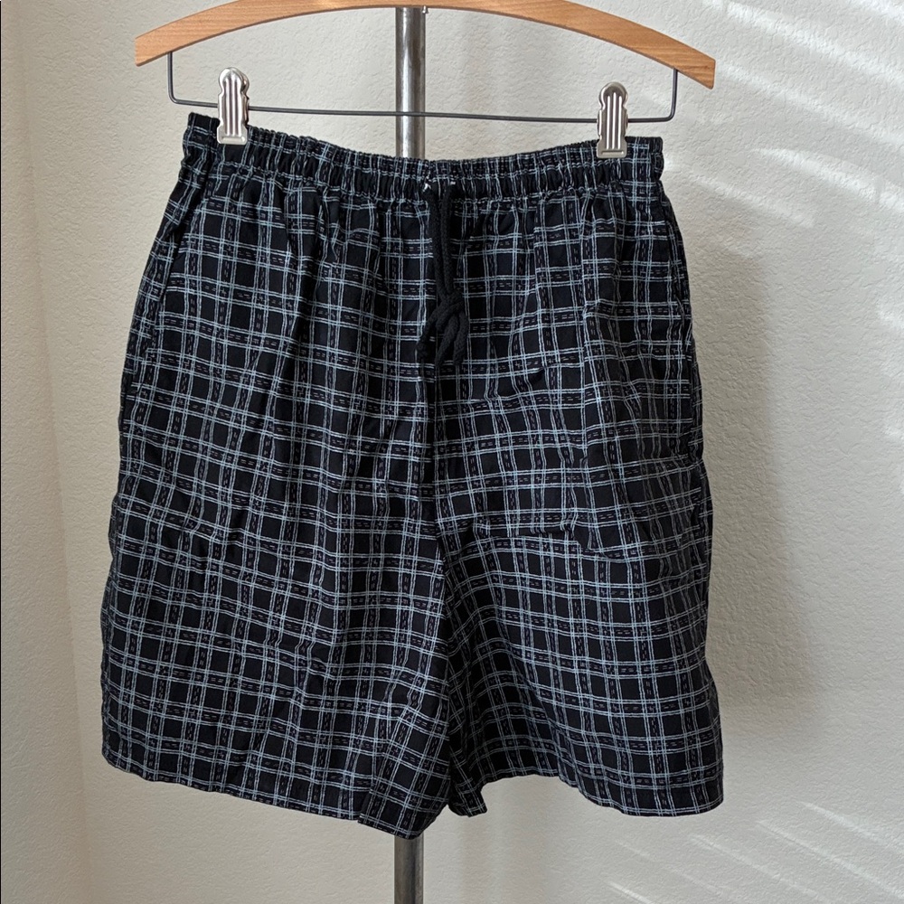 Vintage 80s 90s Fresh Produce NWT Black and White Patterned Shorts Baggy EUC